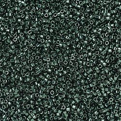 Perles miyuki delica, cylindre, Perles de rocaille japonais, 11/0, (db0458) galvanisé vert sarcelle foncé, 1.3x1.6mm, Trou: 0.8mm, à propos 2000pcs / bouteille, 10 g / bouteille