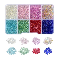 8 colores diy 3d nail art decoración mini perlas de vidrio, diminutas cuentas de uñas caviar, color mezclado, 0.4~3mm, 14 g / colores, 112g