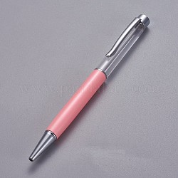 創造的な空のチューブボールペン  内側に黒のインクペンを詰め替えます  DIYキラキラエポキシ樹脂クリスタルボールペンハーバリウムペン作り用  銀  ピンク  140x10mm