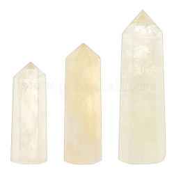 BENECREAT 3Pcs 3 Style Point Tower Natural Citrine Home Display Decoration, Healing Stone Wands, for Reiki Chakra Meditation Therapy Decos, Hexagonal Prisms, 40~70x13~19x16~21.5mm, 1pc/style