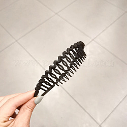 Cintas de pelo de dientes de tiburón en zig zeg de plástico, accesorios para el cabello ancho para mujer, negro, 120mm