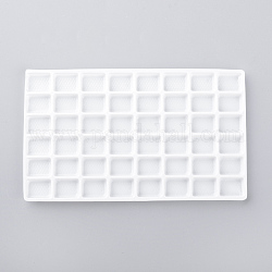 Plastikschmuck Display Schalen, 48 Fächer, weiß, 127x75x4 mm