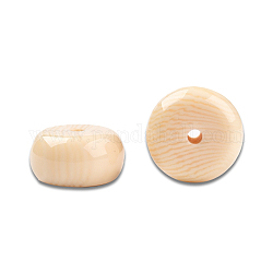 Perline di resina, gemstone imitato, Rotondo piatto / disco, bisque, 16.5~17x8.5~9mm, Foro: 2~2.3 mm