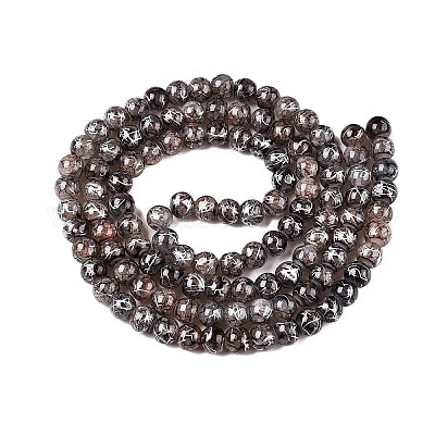 Perles de verre craquelé drawbench brins&nbsp;GLAA-N006-8mm-01-1