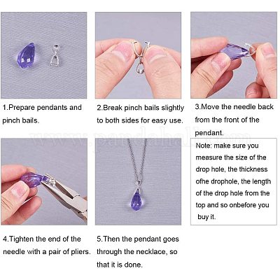 50pcs Pendant Clasp Clip Bail Connector, Bail Bead for Jewelry