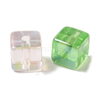 Placage uv perles acryliques transparentes&nbsp;OACR-H123-14-1