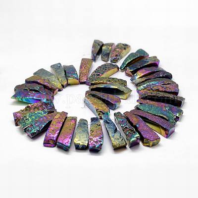 Hebras de cuentas de ágata naturales y teñidas galvanizadas&nbsp;G-N0169-001F-1