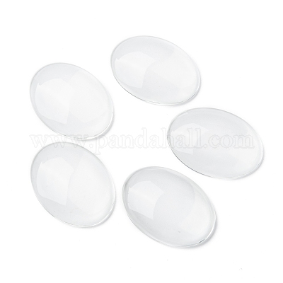 Transparent oval Glas Cabochons&nbsp;GGLA-R022-40x30-1