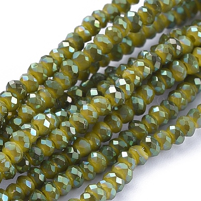 Chapelets de perles en verre électroplaqué&nbsp;GLAA-F079-FR09-1