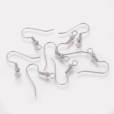 50 STAINLESS STEEL Hypoallergenic French Hook Earrings Ear Wires (25 p