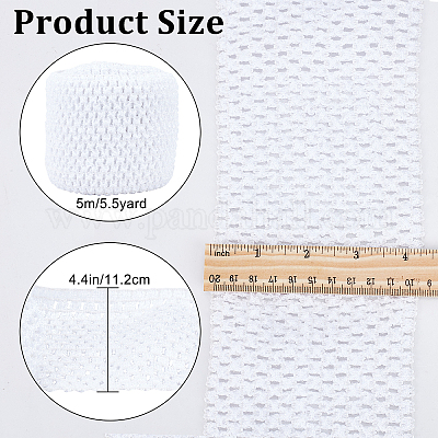 GORGECRAFT 5.5 Yards 4.41 Inch Wide Elastic Band White Stretch Polyester  Fabric Ribbon Crochet Headband for Home DIY Sewing Crafts Garment Bow  Stretch