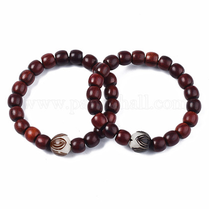Lotus Bodhi Mala Bead Bracelets BJEW-N010-007-1