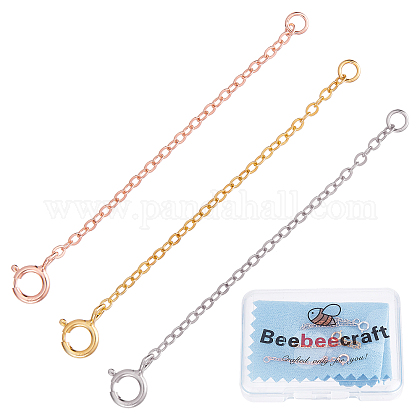 Rallonges De Collier En Argent Sterling 925 - Lot De 3 (3, 5, 8 Cm) - Pour Allonger Colliers Et Bracelets