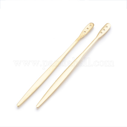 鉄のかんざしヘアスティックパーツ ゴールドカラー 144x7x2mm 穴 1 8mmの通販 Jp Pandahall Com