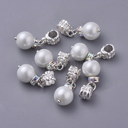 Imitations de perles acryliques européens pendants d'oreilles OPDL-Q001-9-1