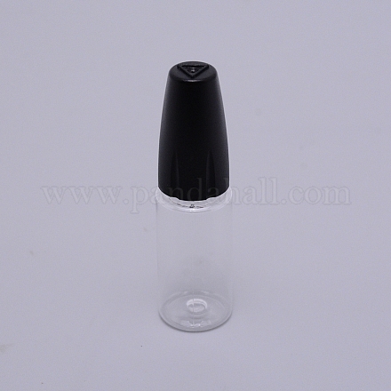ペット詰め替え可能なスポイトボトル  ステンレススチールピンと  コラム  ブラック  20x74mm  ステンレス鋼ピン：1mm  インナーサイズ：0.8mm  容量：10ml（0.34液量オンス） MRMJ-WH0065-37A-1