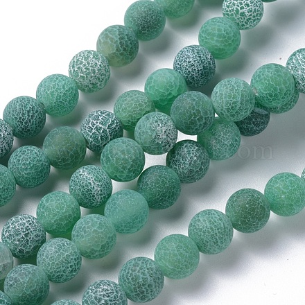 Natural Crackle Agate Beads Strands G-G055-8mm-4-1