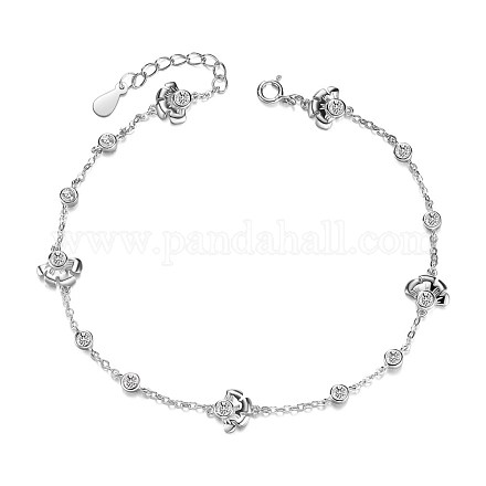 Shegrace tendance 925 bracelets de cheville en argent sterling avec zircone cubique JA60A-1