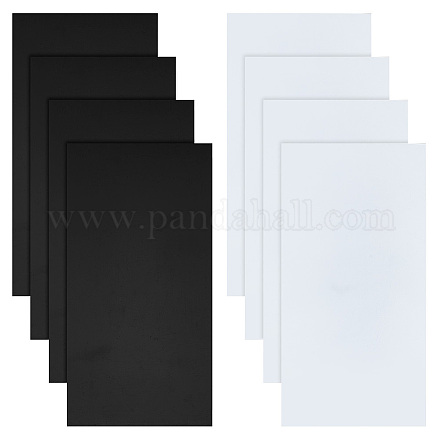 OLYCRAFT 8 Sheets Black ABS Plastic Sheet 200x100x1~1.5mm White ABS Plastic Plates Hard Plastic Sheet for Architectural Models Sand Table Building Model Material Supplies DIY-OC0010-54-1