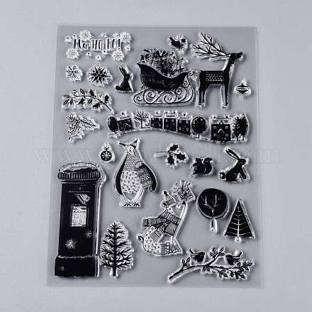 プラスチックスタンプ  DIYスクラップブッキング用  装飾的なフォトアルバム  カード作り  スタンプシート  他の動物  200~218x150~156x3mm DIY-M010-A14-1