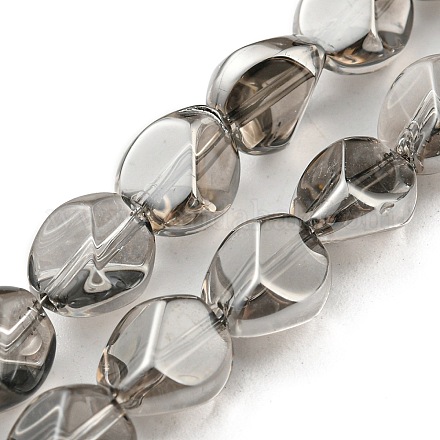 Hebras de cuentas de vidrio transparente electrochapadas con brillo perlado EGLA-G037-04A-PL01-1
