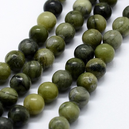 Jade de xinyi naturel / brins de perles de jade du sud de la Chine G-I199-07-10mm-1