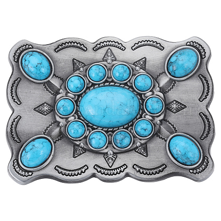 Bohemia Synthetic Turquoise Belt Buckle for Men FIND-WH0156-44-1