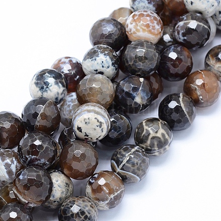 Chapelets de perles en agate naturelle à facettes G-F559-02-18mm-11-1