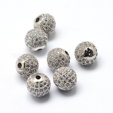 Perles de zircone cubique de placage de rack en laiton ZIRC-S001-12mm-A02-1