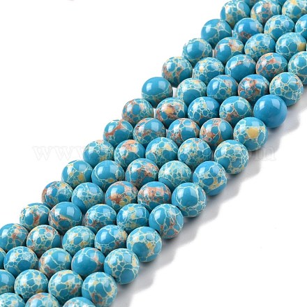 Brins de perles de jaspe impérial synthétiques G-E568-01B-05-1