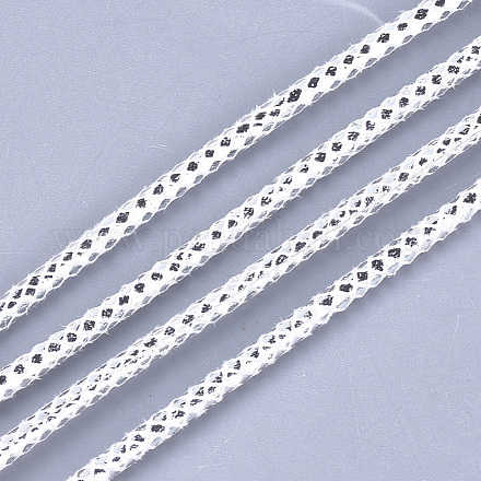 PUレザーコード  菱形模様  乳白色  3mm  約109.36ヤード（100m）/バンドル LC-S018-07F-1