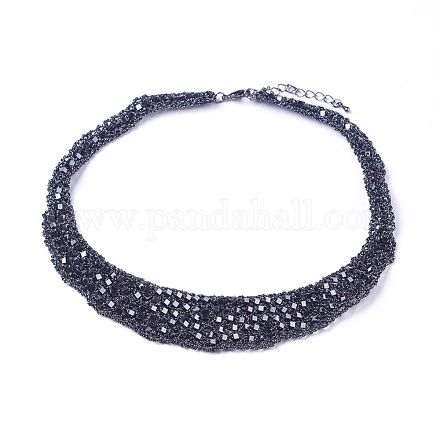 Electroplate Synthetic Hematite Beaded Necklaces NJEW-G323-03-1
