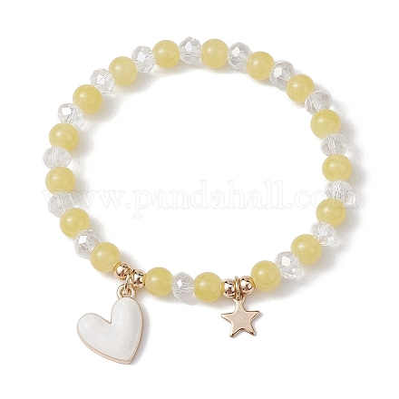 Verre rond perles bracelets extensibles BJEW-JB09909-02-1