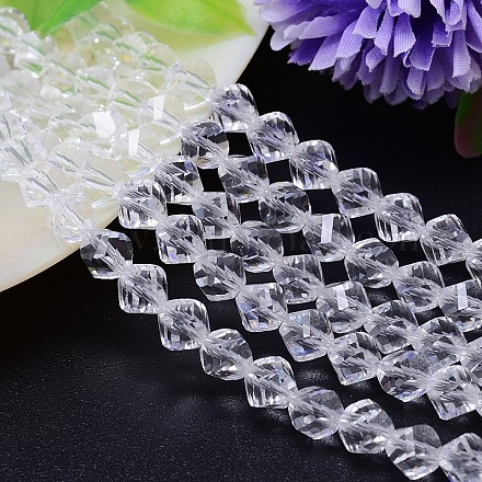 Chapelets de perles de cristal autrichien imitation polyèdre à facettes G-M183-10mm-01A-1
