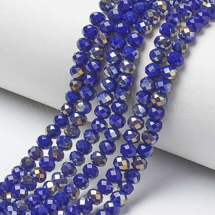 Electroplate Opaque Glass Beads Strands EGLA-A034-P4mm-H13-1