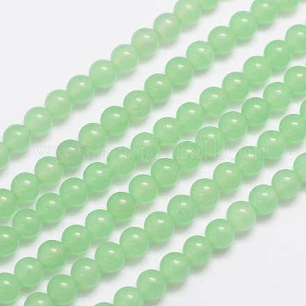 Chapelets de perles en jade de malaisie naturelle et teinte X-G-A146-6mm-A26-1