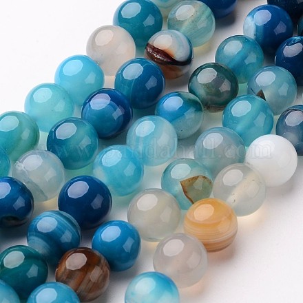 Chapelets de perles en agate à rayures naturelles/agates à bandes X-G-D845-01E-6mm-1
