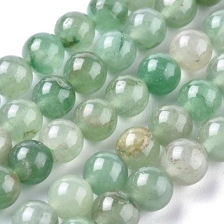 Chapelets de perles en aventurine vert naturel G-Q462-8mm-20A-1