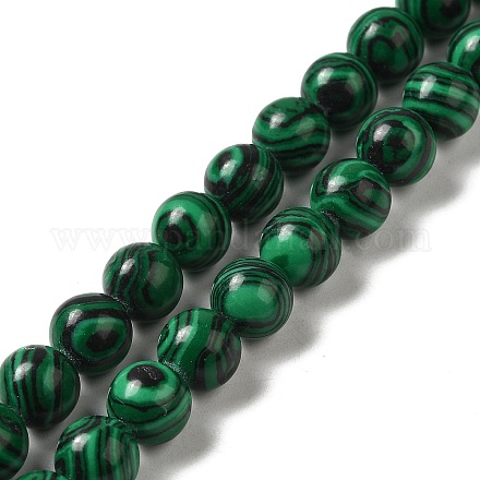 Brins de perles teintes en malachite synthétique G-P507-02A-08-1