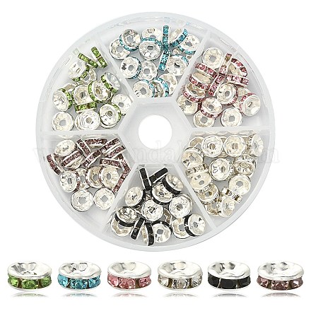 120 pièces 6 couleurs fer plat rond entretoise ensembles de perles RB-YW0001-06-1