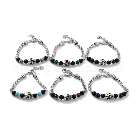 Bracelets de perles en pierres précieuses naturelles et synthétiques BJEW-Q334-13-1