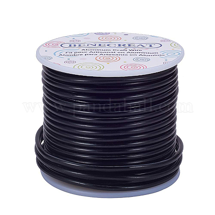 BENECREAT 9 Gauge Jewelry Craft Aluminum Wire 55 Feet Bendable Metal Sculpting Wire for Craft Floral Model Skeleton Making (Black AW-BC0001-3mm-09-1