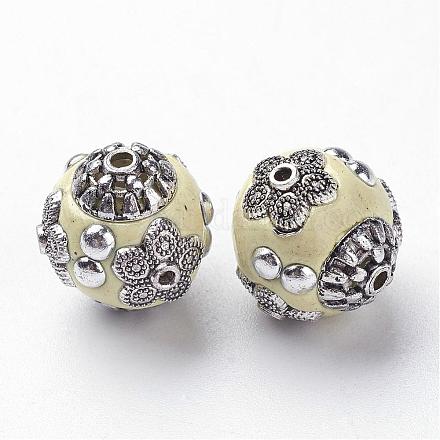 Runde Perlen mit handgefertigten Indonesien IPDL-R432-14-1