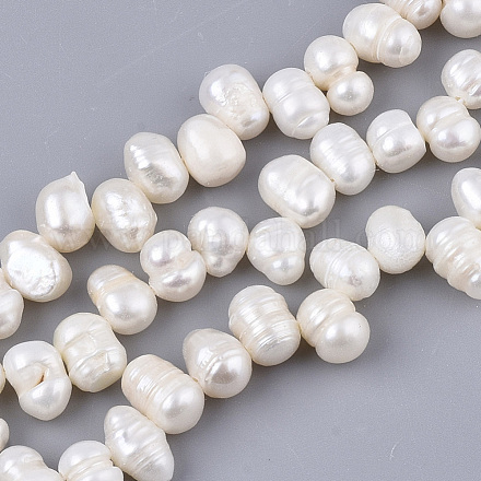 Fili di perle di perle d'acqua dolce coltivate naturali PEAR-Q015-035-1