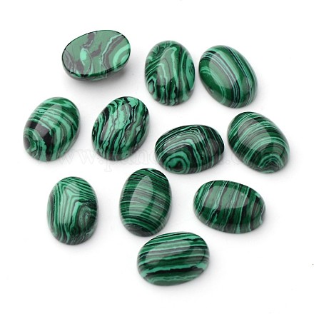 Synthetic Malachite Oval Cabochons G-L394-09-18x13mm-1