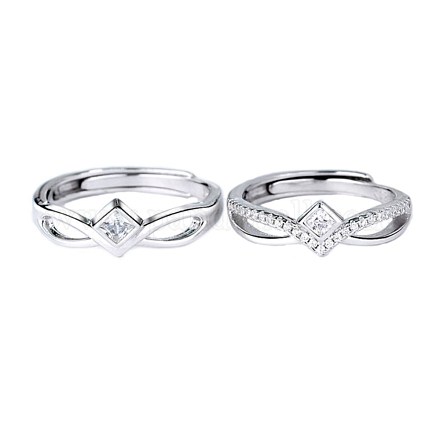 Passende verstellbare Ringe Set für beste Freunde des Paares RJEW-BB44769-C-1