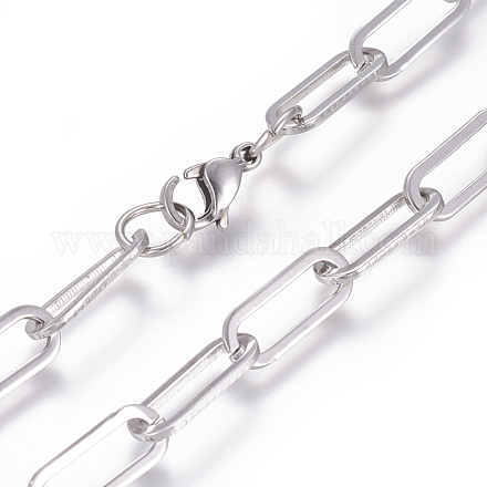 Collares de cadena de 304 acero inoxidable NJEW-L160-013P-1