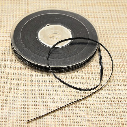Double Edge Silver Thread Grosgrain Ribbon for Wedding Festival Decoration SRIB-L012-3mm-030-1