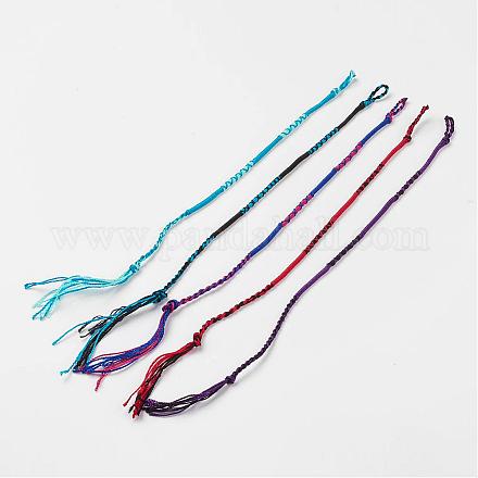 Braided Silk Thread Bracelets BJEW-N0032-07-1