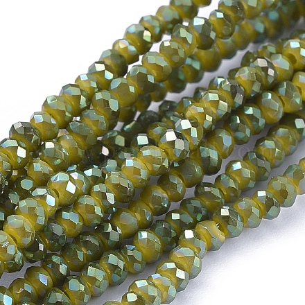 Chapelets de perles en verre électroplaqué GLAA-F079-FR09-1